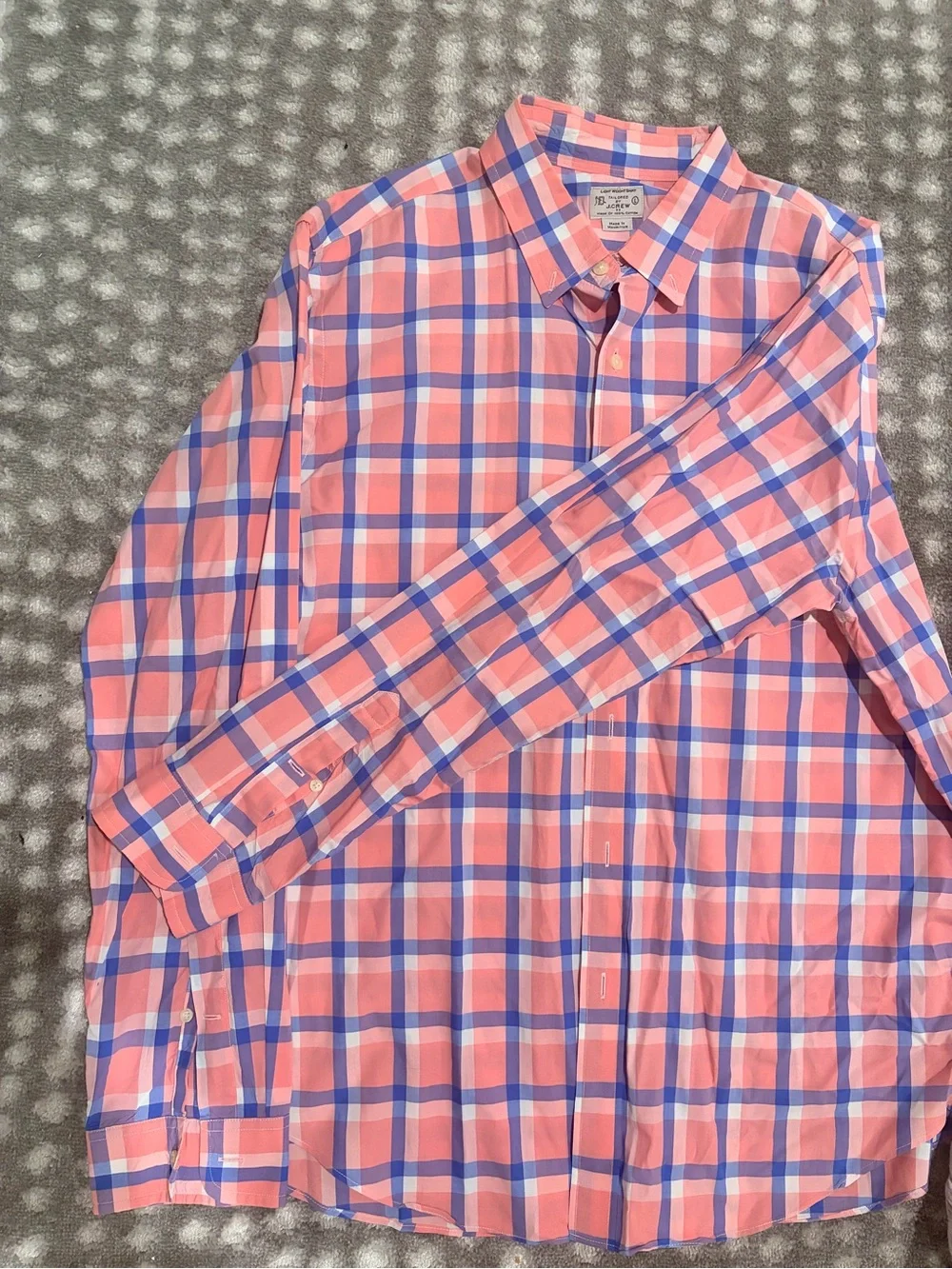J. Crew Pink and Blue Plaid Button-Down Shirt
